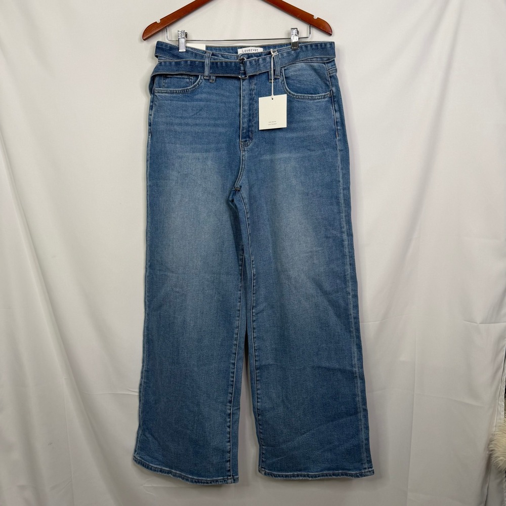 Lovervet by Vervet Super High Rise Extreme Wide Leg Jeans Indigo Blue Size 32/15 - Picture 3 of 8